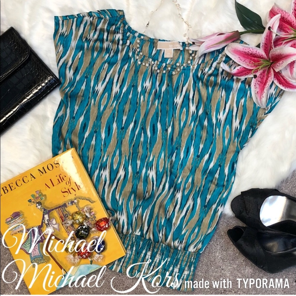 Michael Kors Scoop neck Ikat top
